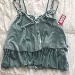 NWT velour seafoam green tank!